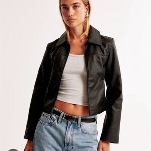 NWT Abercrombie & Fitch Vegan Leather Zip Jacket